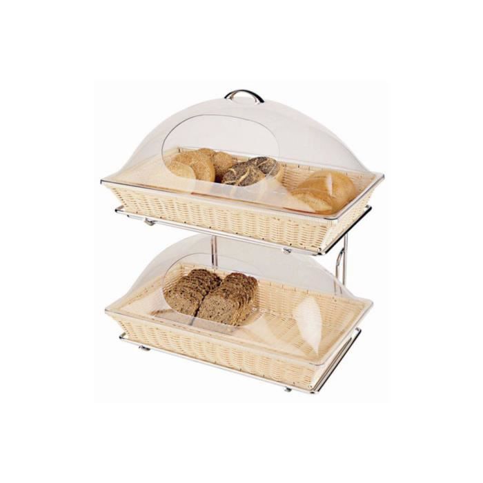 MATERIEL CH PRO PRÉSENTOIR CHROMÉ 2 NIVEAUX POUR 2 PANIERS GN 1/1 CB802 APS