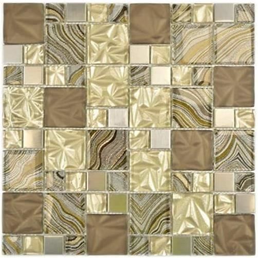 Mosaïque Crédence Translucide Beige Foncé – Baguettes Et Carreaux MOSANI