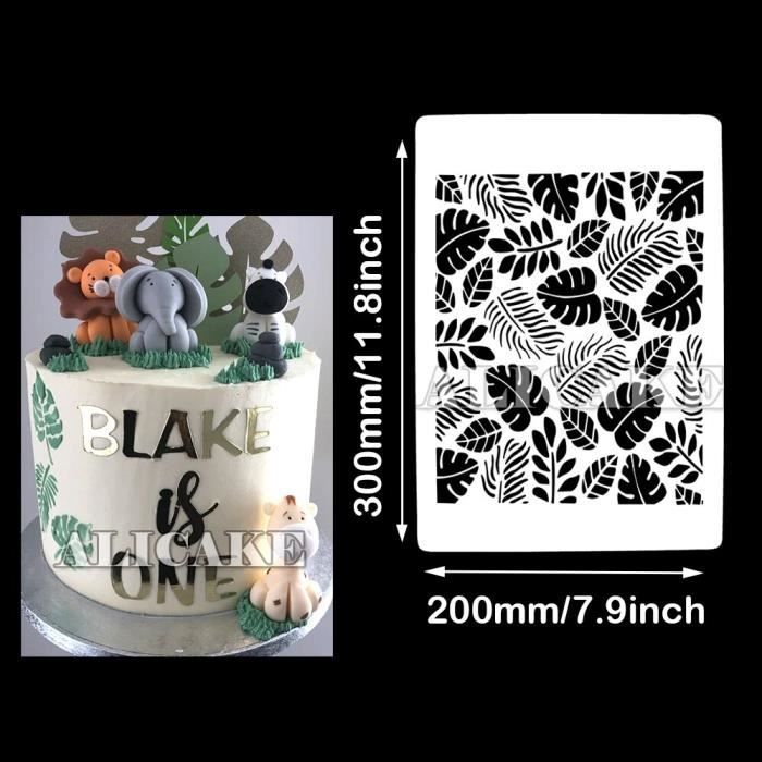 CH180-20220121)Pochoir à Gâteau Avec Motif Plume, Moule à Pâtisserie, Outil De Cuisson, Fondant