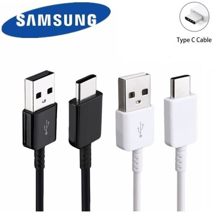 100% Original Samsung galaxy 120cm chargeur câble rapide charge rapide usb  3.1 Type C pour S8 s9 Plus note 8 Black 1.2m -QUIN11553