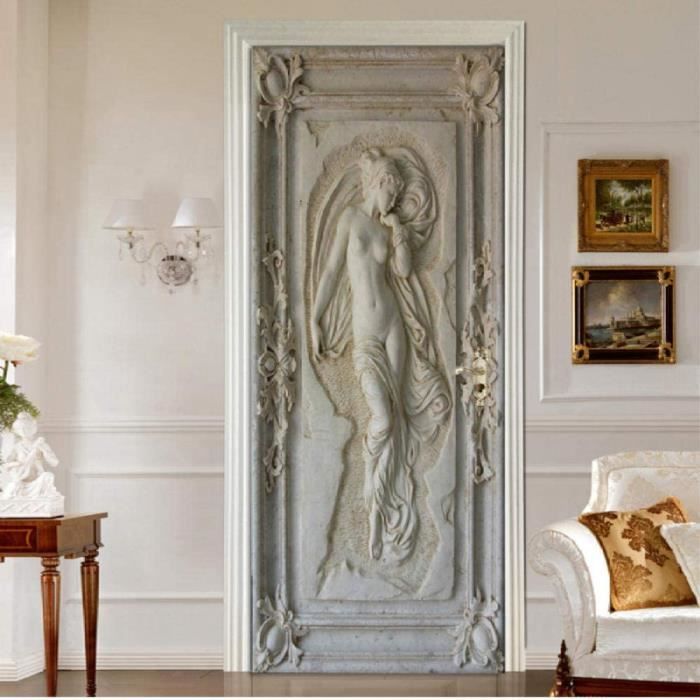 Autocollant Porte 3D - Décoration Murale Amovible 77x200 Cm - Facile à Poser Sans Résidu - 6