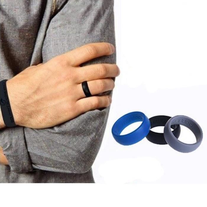 Bague en caoutchouc et Silicone disponible en gris noir et bleu disponible en grandes tailles 5 a PRESENTOIR A BIJOUX Cdiscount Bijouterie