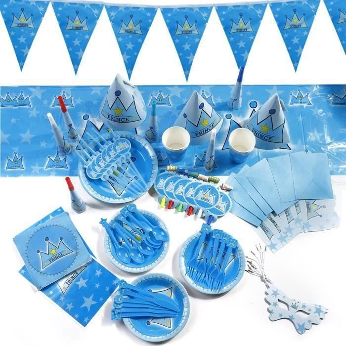 Banniere Anniversaire Decoration Fete Enfant Chapeau Carte D Invitation Couronne Prince Set 16pcs Triangle Ve Achat Vente Banderole Banniere Cdiscount