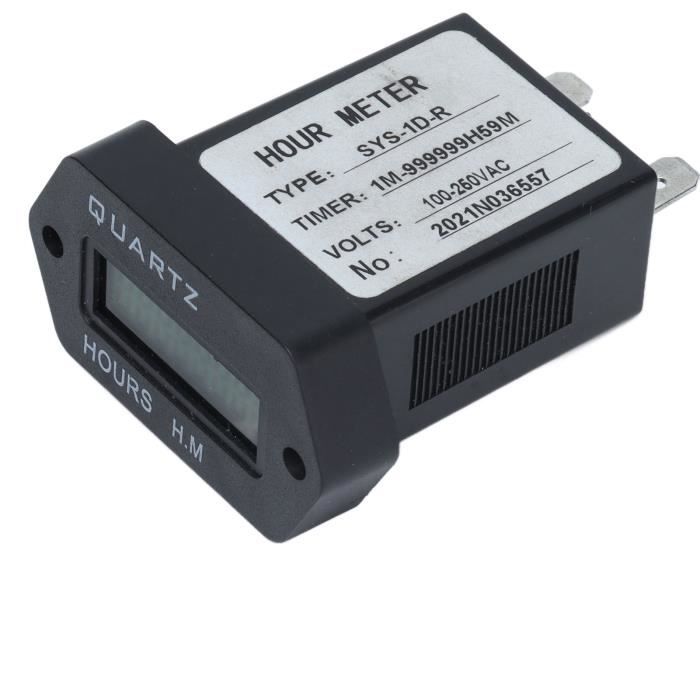Compteur Heures Numérique Yooreal AC/DC 5-277V - Pour Tracteurs Tondeuses, Alerte Maintenance 50H