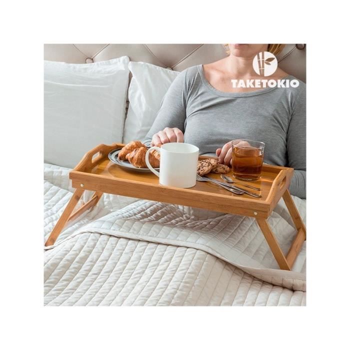 Plateau Petit Dejeuner Au Lit Bambou Taketokio Achat Vente