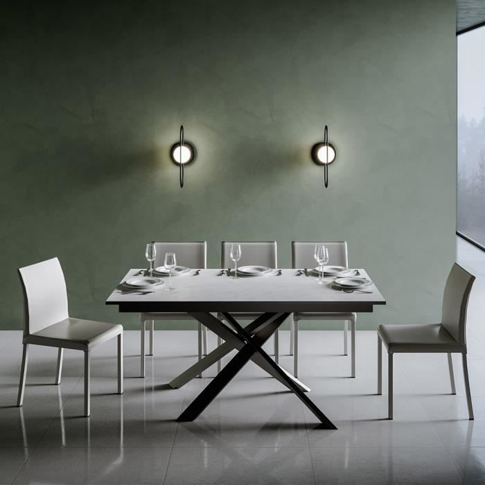 Table extensible Ganty Long White - Blanc - Cuisine Salle à Manger - 90x160-220cm