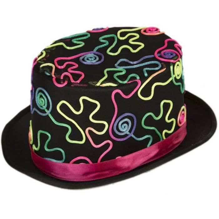 Chapeau haut de forme velours fluo vert