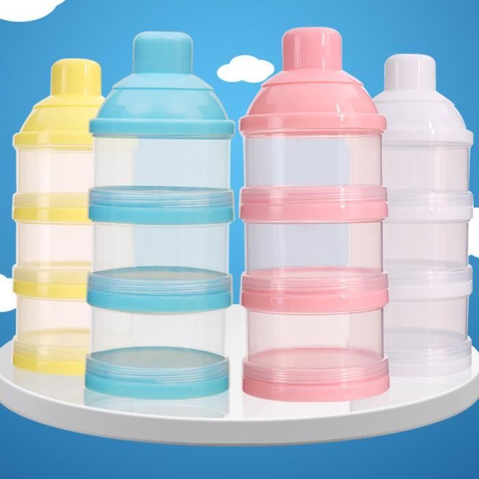 Distributeur de lait en poudre hermétique, Portable, forme mignonne,  conteneur de lait en poudre, sans déversement, conteneur de stockage de  collations pour bébés et enfants, boîte de lait en poudre à 3