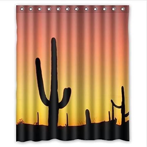 Rideau De Douche Imprimé Coucher De Soleil – 100x120 Cm – Tissu Polyester Imperméable – Livré Avec 12 Crochets