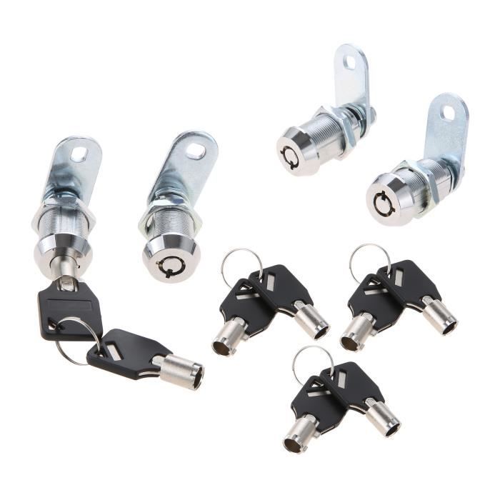 Verrou à Came Tubulaire Avec Cylindre Finition Chromée, Clés