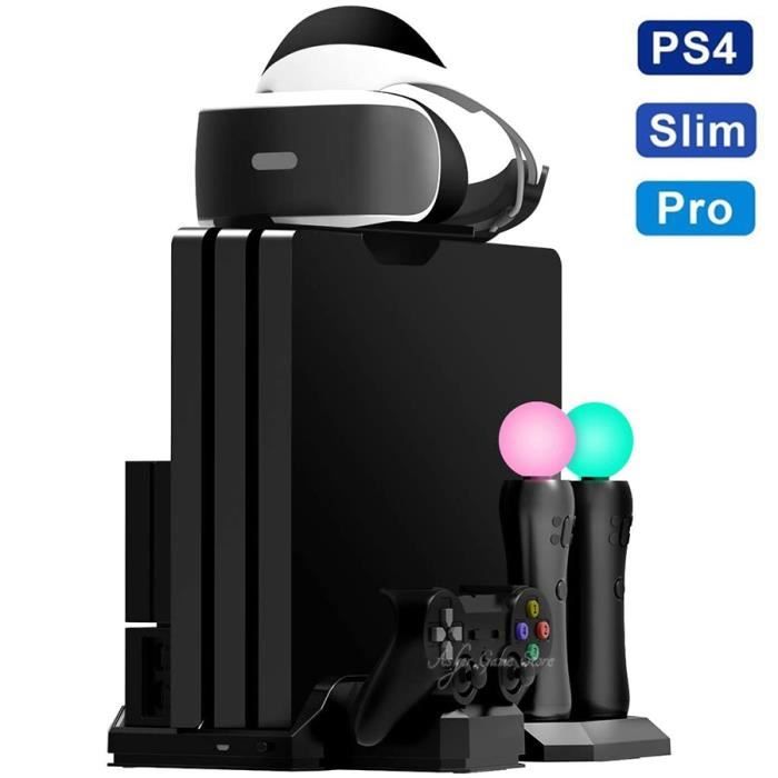 Support vertical mince PS5 avec ventilateur de refroidissement et station  de chargement à double contrôleur Console Playstation 5 Slim compatible  avec support casque
