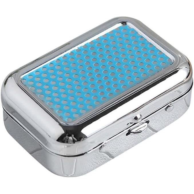 Mini Cendrier Portable Fermé En Aluminium – Cendrier De Poche Avec Couvercle Anti-Odeur, Idéal Voyage, Voiture, Randonnée (Noir)