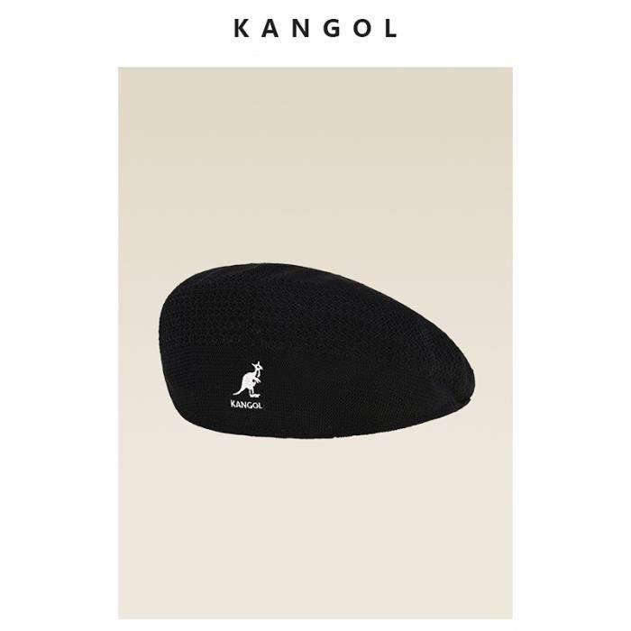 Étiquette blanche noire - Taille unique - Béret brodé kangourou Kangol pour hommes et femmes, Section mince V