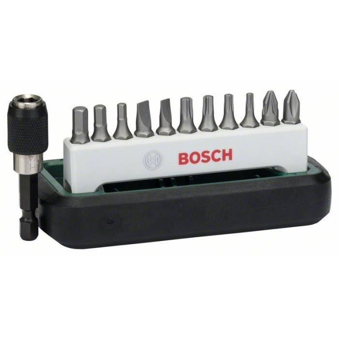 Accessoires - BOSCH - Set 11 embouts - Phillips/Pozidriv/Torx - Compact - 12 pièces