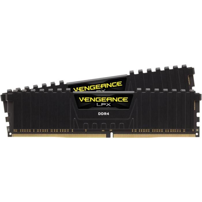  Memoire PC CORSAIR Mémoire PC DDR4 - Vengeance - 16 Go (2 x 8 Go) -  3000MHz - CAS 16 (CMK16GX4M2D3000C16) pas cher