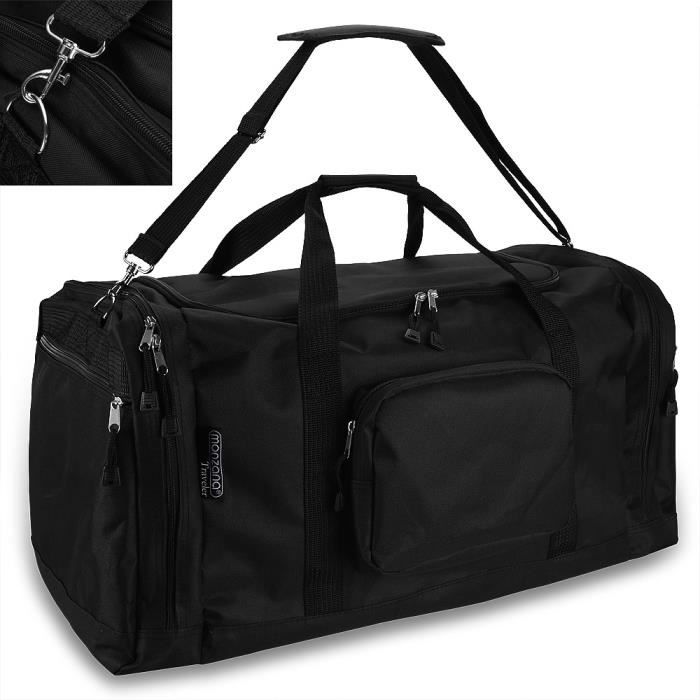 MONZANA® Sac de voyage - Sac de Sport Noir 90L Fitness Football Transport  Bandoulière amovible Réglable Weekender Duffelbag - Cdiscount Sport