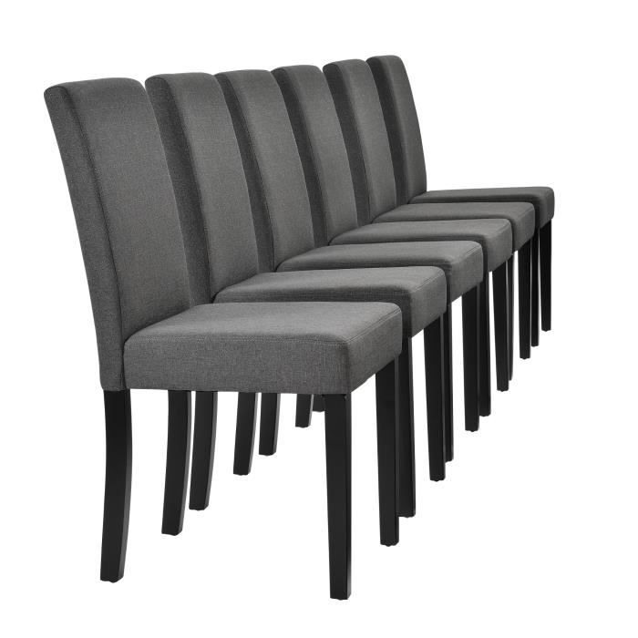 [en.casa]® 6 Chaises rembourrées de tissu