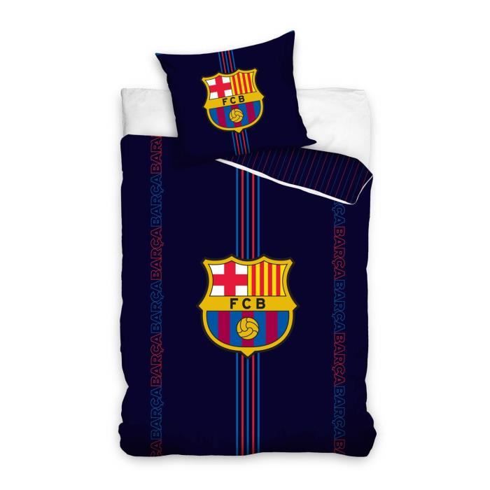 FC Barcelona Parure de Lit Réversible 100% Coton Housse de Couette