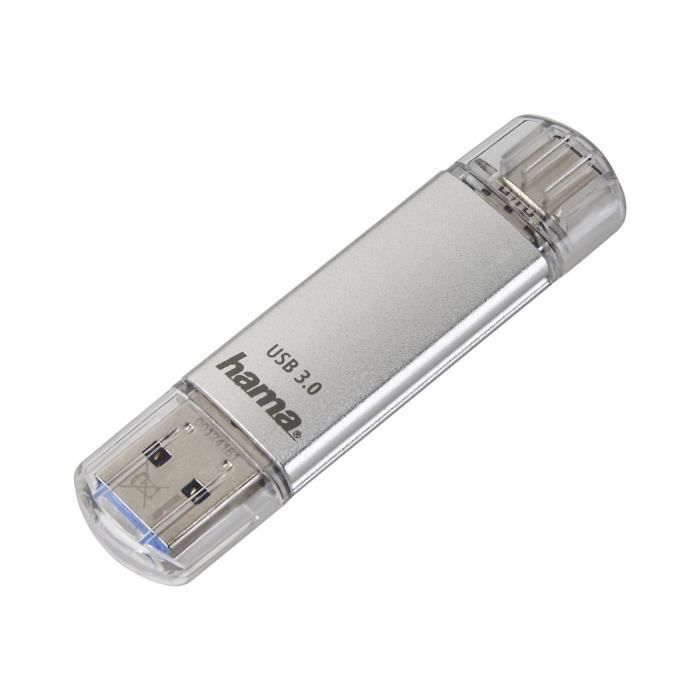 Clé USB Hama FlashPen C-Laeta 16 Go USB 3.0 / USB type C argentée