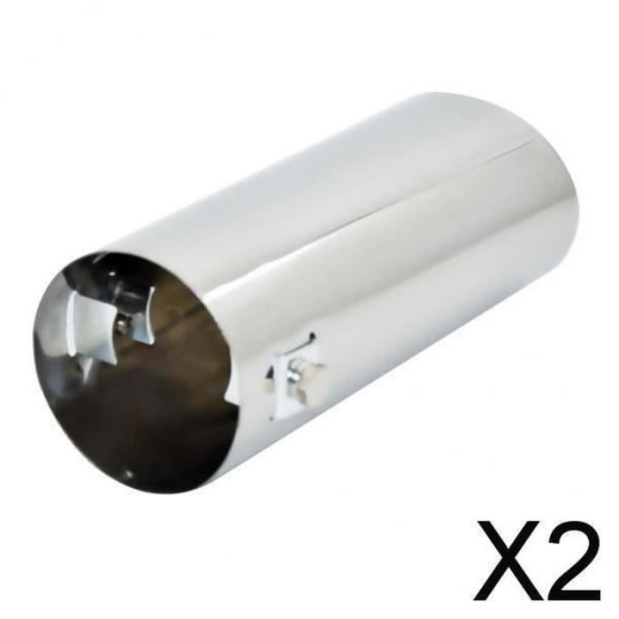 Embout Échappement Double Sortie Carré 63mm Acier Inox Argent - Silencieux Voiture Universel