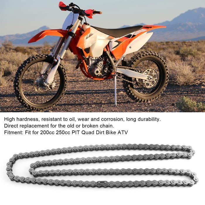 520 chaîne de Moto 128 maillons chaîne avec Remplacement de Lien de Menuisier adapté pour 200cc 250cc Pit Quad Dirt Bike ATV