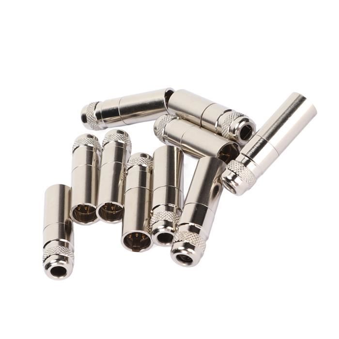 Connecteur câble XLR, argent, mâle | Couleur Noir