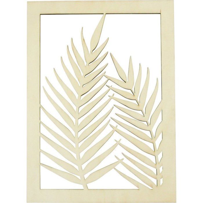 Cadre Déco Fougères En Bois Clair | 30 Cm | Idée Cadeau Déco Murale | Par MegaCrea DIY
