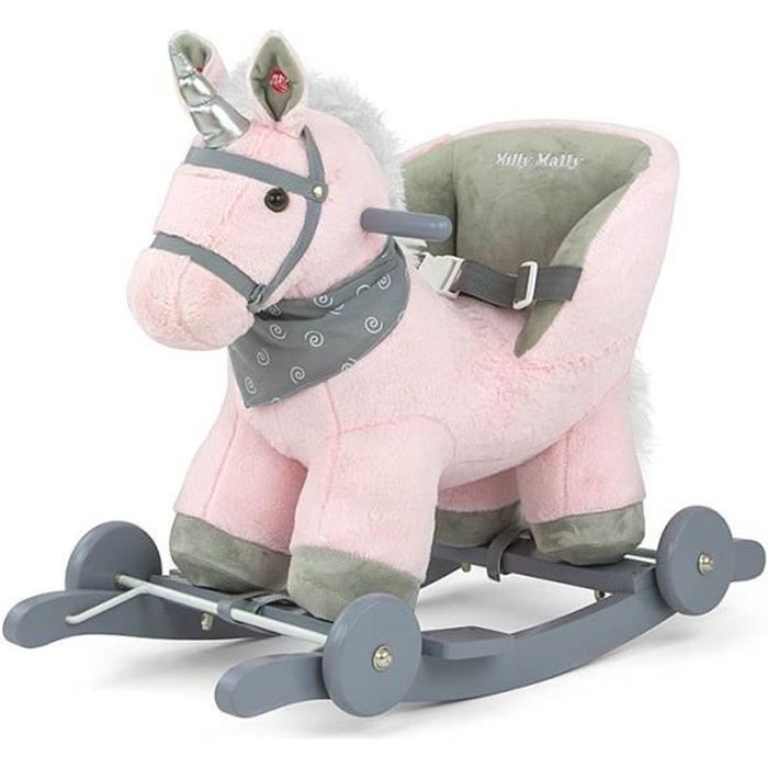 cheval à bascule rose