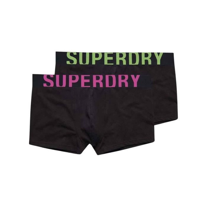 Pack 2 Slip Superdry Boxer Noire Homme Noir Cdiscount Pret a Porter