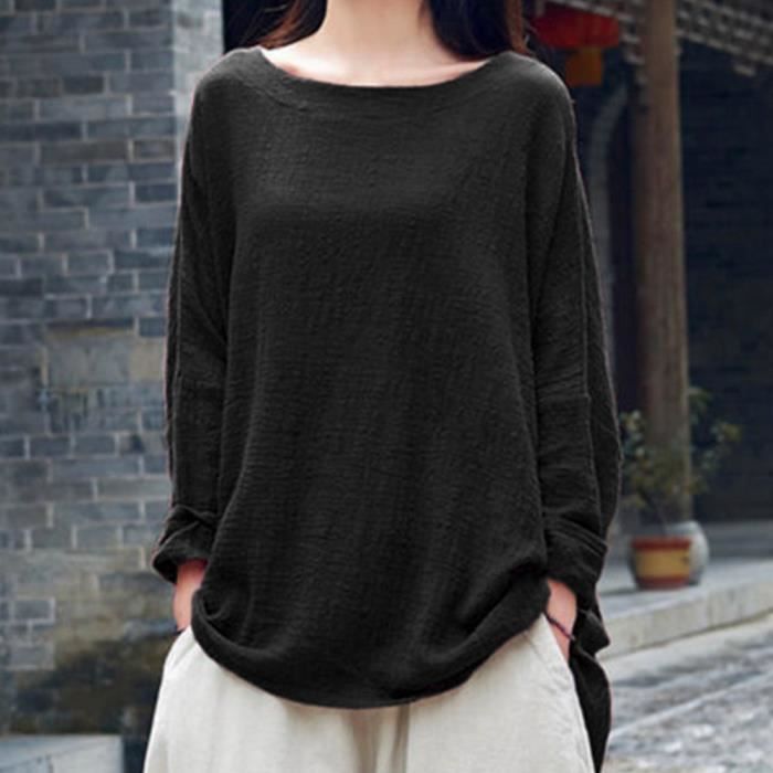 Tee shirt lin femme manches longues clearance
