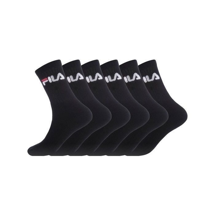 Chaussettes hautes homme FILA Lot de 6 Noir Confort Sport Mi haute