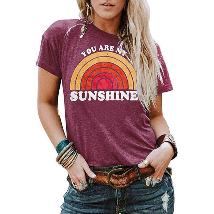 T shirt femme hot sale arc en ciel