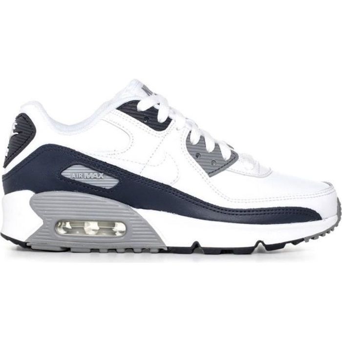 NIKE Baskets Air Max 90 Leather Blanc/Gris/Noir Mixte Blanc/Noir -  Cdiscount Chaussures