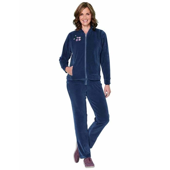 Survêtement En Velours Pour Femme Avec Fermeture Éclair - Ensemble Haut Court Et Pantalon Long Confortable