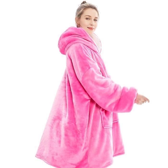 Funmoon Hoodie Pyjama Femme Hiver Ensemble Pyjama Femme Polaire