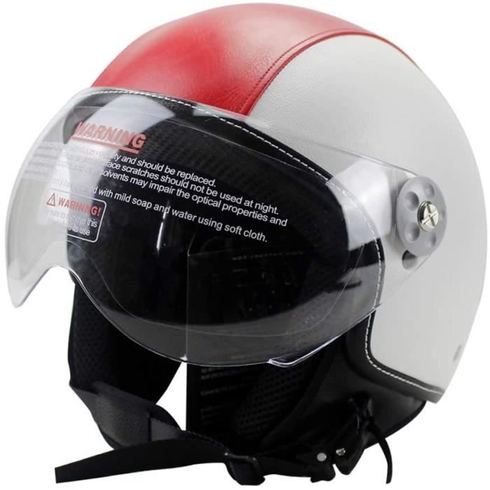 Woljay Vintage Motorrad-Helm - Deutscher Retro-Stil Mit DOT-Zulassung Für Cruiser & Roller