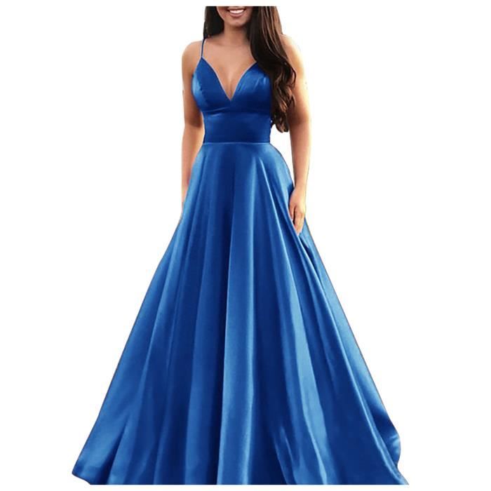 Robe sans manches à col bijou à strass - Bleu électrique