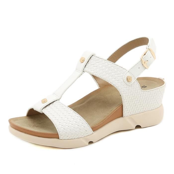 Sandales Femme Bout ouvert classique respirant et confortable antiderapant - Noir - KJEHOME Sandales Femme Bout ouvert classique respirant et confortable antiderapant - Noir - KJEHOME