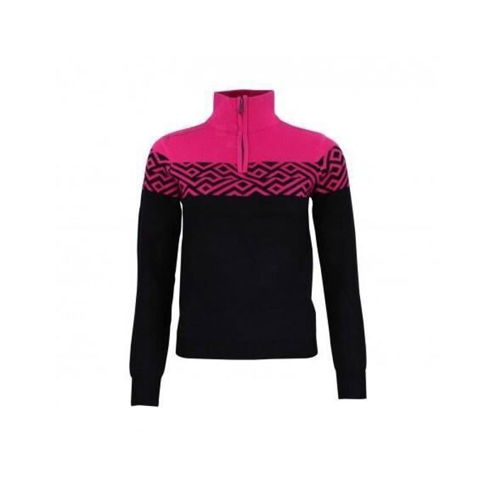 Pull Ellesse Femme Noir – Capuche Col Zippé, Taille UK 8, Coton