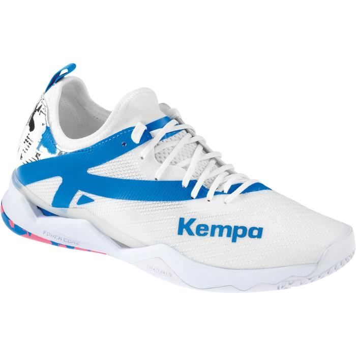 chaussures de handball indoor femme kempa wing lite 2.0 - blanc/rouge - 44,5