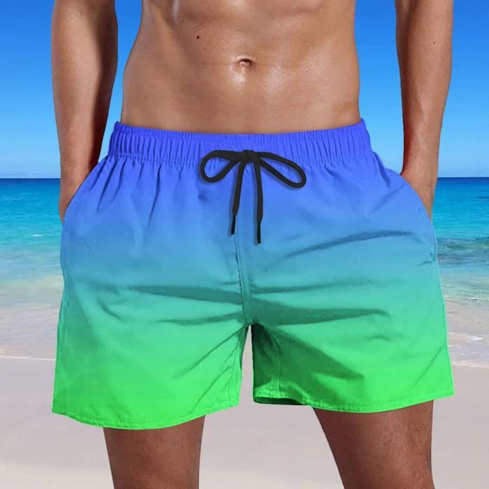 Short à cordon de serrage à taille élastique avec poche à imprimé dégradé  pour homme Short de plage Short XXL Blue - Cdiscount Prêt-à-Porter