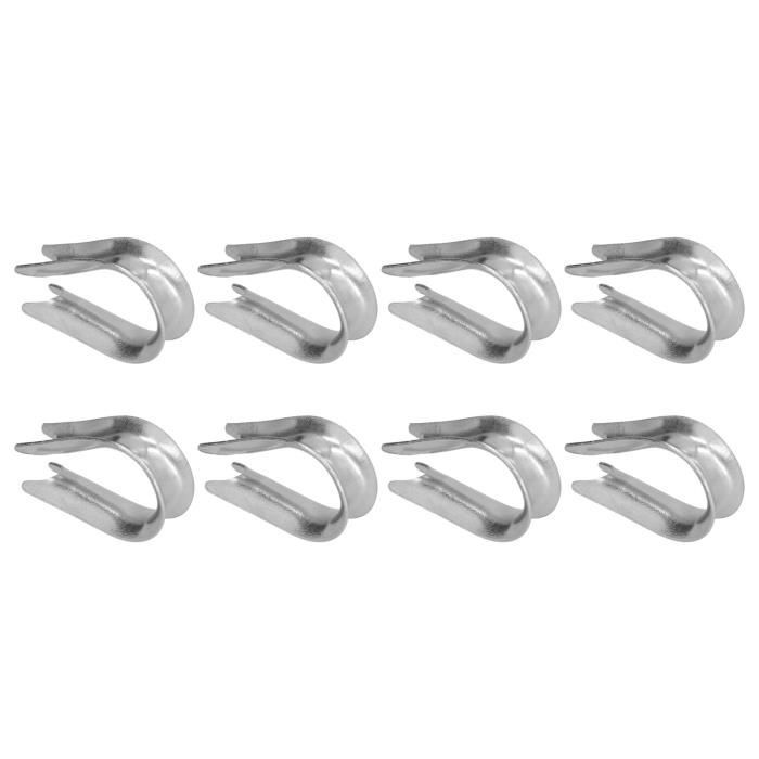 4 Cosses De Câble Galvanisées DIN 6899B - 16 Mm, Acier, Pour Câbles Métalliques, Gréement, Marine