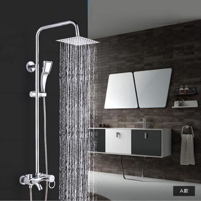 Colonne De Douche Kit de douche de salle de bains chrome carré ultra