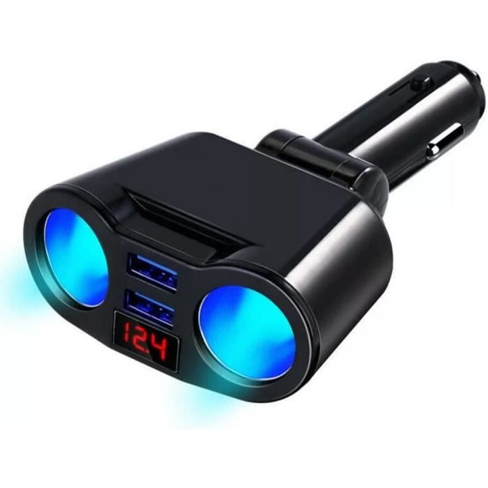 Chargeur Voiture USB 3 Ports 2.1A – Support Gobelet, Compact Et Robuste, Pour Charger Téléphone, Tablette Et GPS En Même Temps
