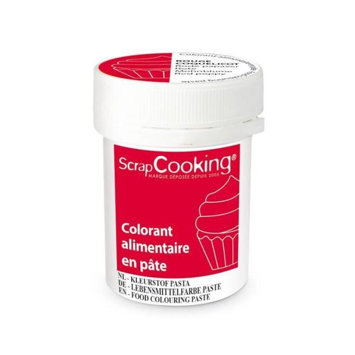 Colorant alimentaire en pâte 20 g - Rouge coquelicot