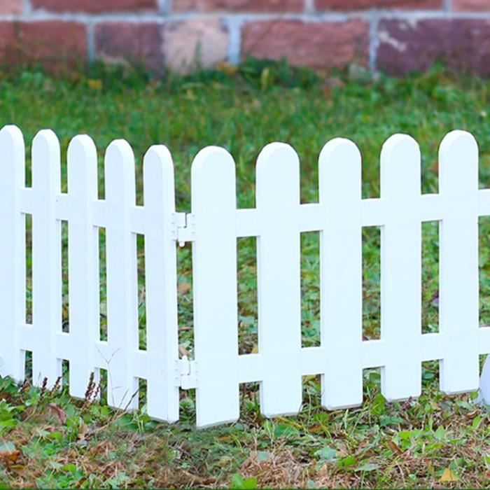Shipenophy clôture de jardin blanche Bordures blanches clôture de jardin gazon jardin barriere 50 × 13 cm / 19,7x5,1 pouces