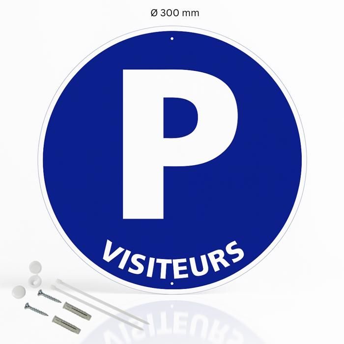 Panneau Parking Réservé Clientèle | PVC 1 Mm Diamètre 250 Mm | Prépercé Avec Kit Fixation | Fabriqué En France