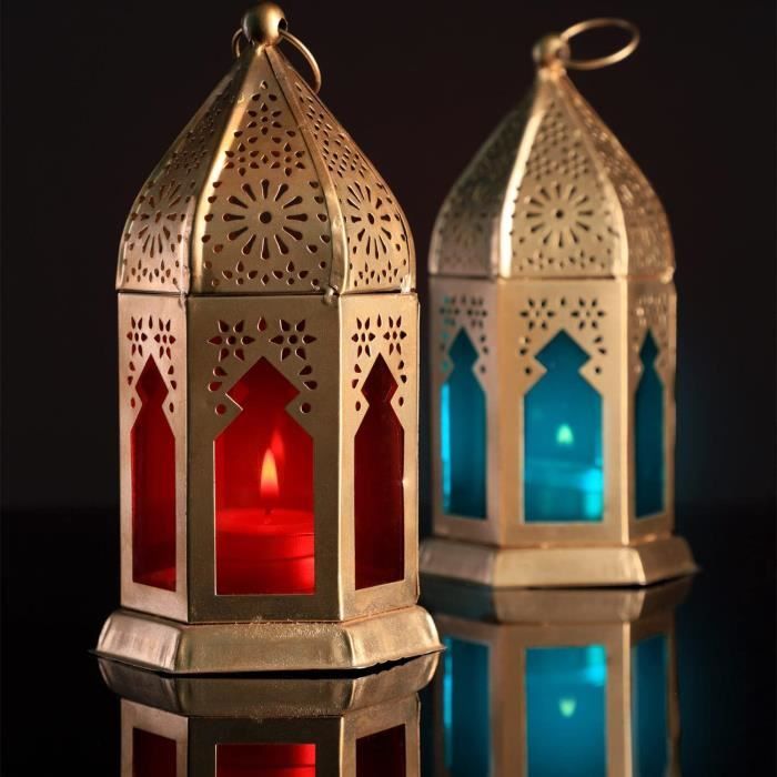 Romadedi Lot De 10 Mini Lanternes Noires à Suspendre Avec Bougies LED Pour Ramadan, Jardin, Noël, Mariage, Balcon, Extérieur, Décoration De Table