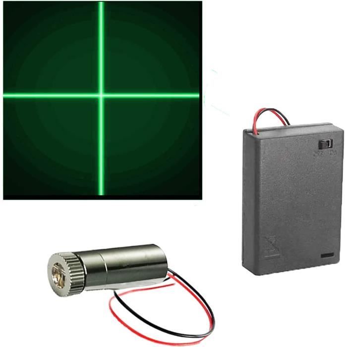 Module Laser Croix 650nm CTRICALVER 3-5V Avec Boîtier Piles - Lentille Réglable Pour Marquage
