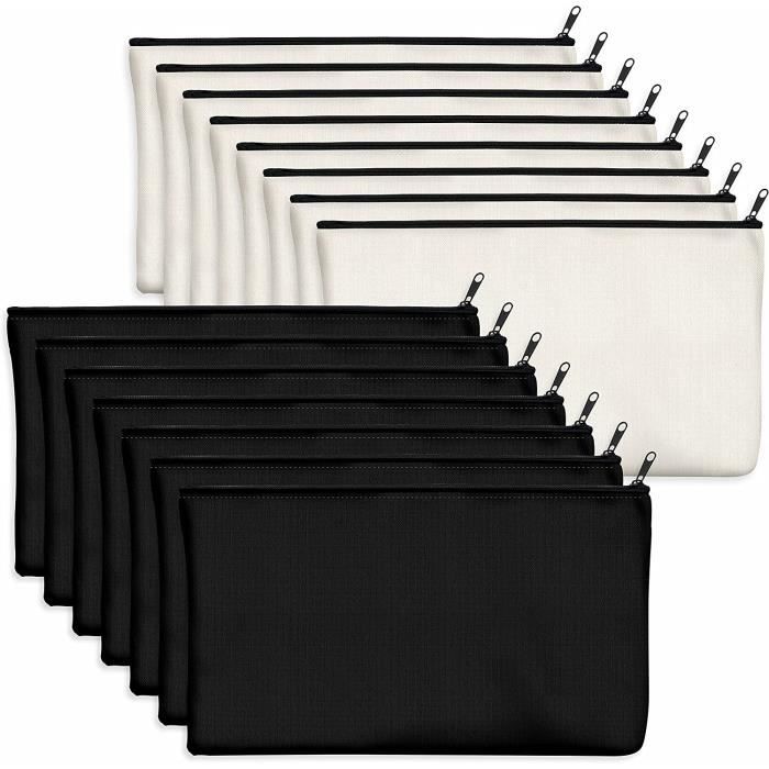 Pack de 15 sachets en Coton Vierge Artisanat Sacs à Fermeture éclair Trousse Pack de 15 sachets en Coton Vierge Artisanat Sacs à Fermeture éclair Trousse